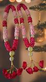 Rose Petals Fresh flower Indian Garland with Gold Beads